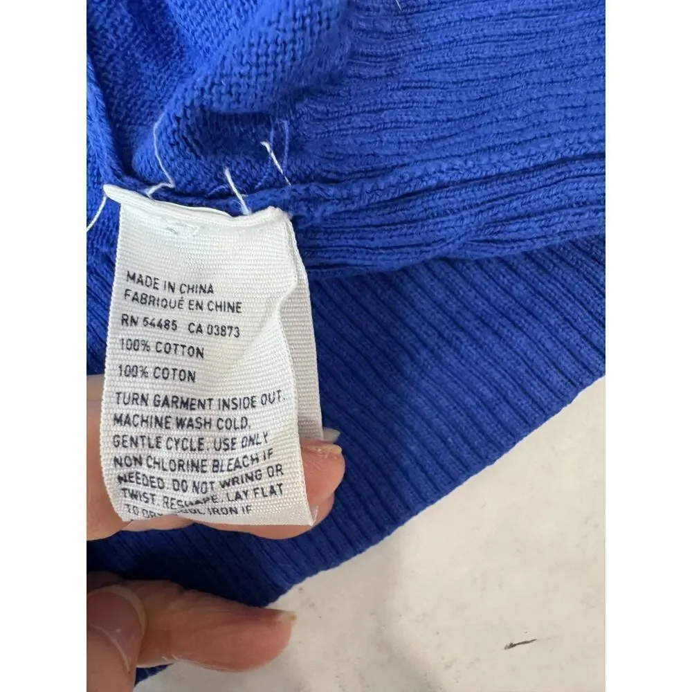 American Eagle Sweater Mens XXL Royal Blue Lightweight Logo V-Neck Pullover